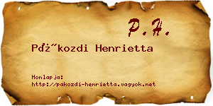 Pákozdi Henrietta névjegykártya