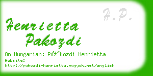 henrietta pakozdi business card